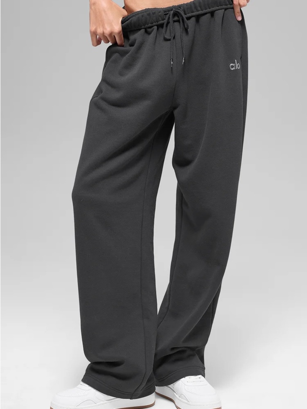 ALO Yoga Accolade Straight Leg Sweatpants Elastic Tie Waist - Small (4-6)